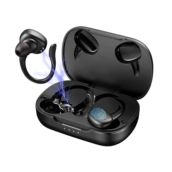 EDYELL C12 EDYELL Wireless Earbuds TWS Earphones Earhook C12 in-Ear Headphones with Mic Trusted Waterproof 30 Hoursplaytime HiFi Stereo 10Mm Dynamic Drives Superior Loud Bass - Image 1