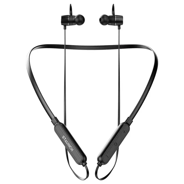 Staunch Flex 100pro Staunch Flex 100pro in Ear Bluetooth Wireless Neckband Powerful Bass, IPX4 Sweat-Resistant, Up to 4 hrs Playback with Upto 200 Hours Standby (Black) - Image 1